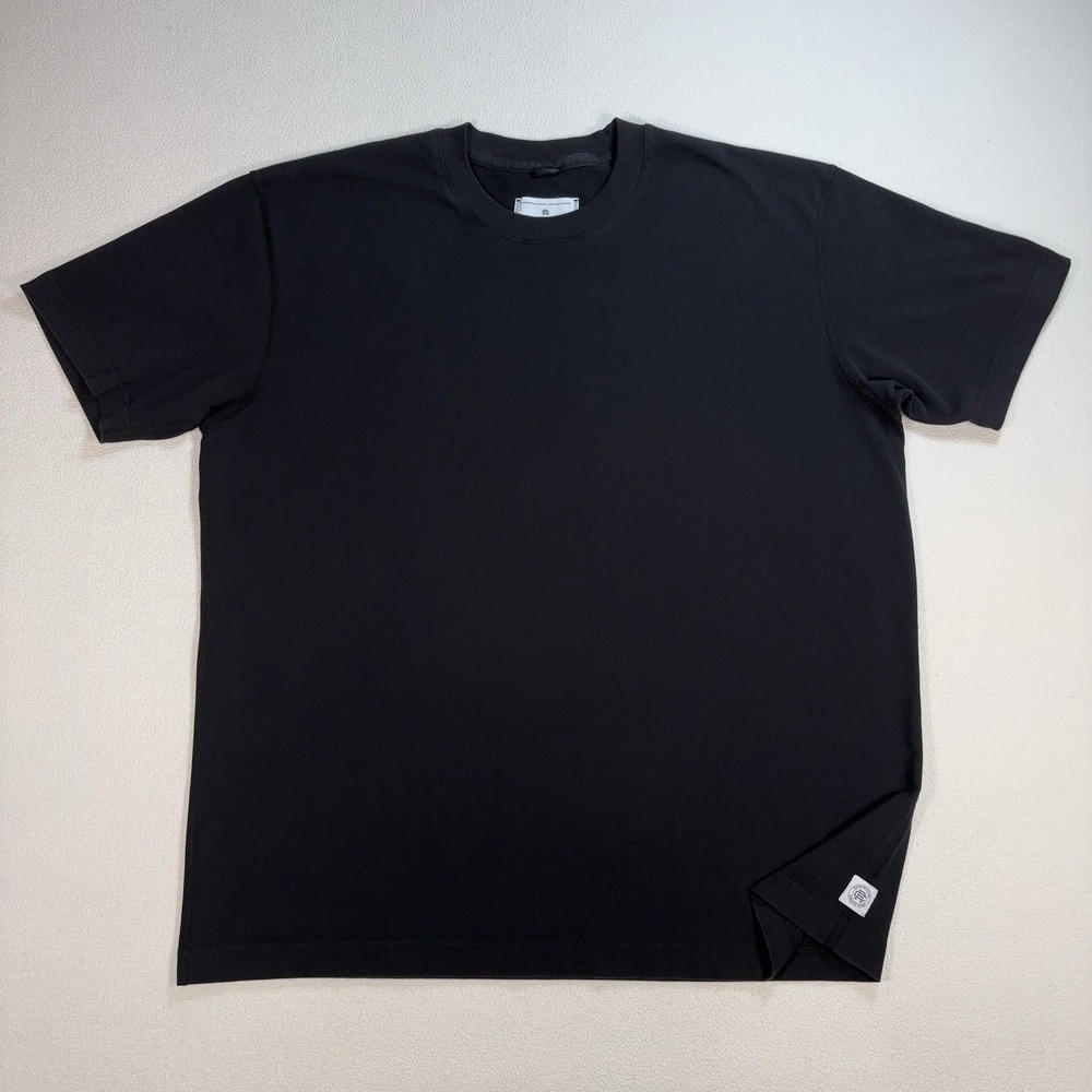 Reigning Champ Midweight T-Shirt Men's 2XL Black 100% Cotton Crewneck Logo